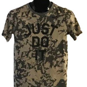 Nike Boys Camo Just Do it Dri Fit Shirt Sz Large